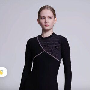 Chique Sport Desire Long Sleeve Top in Black